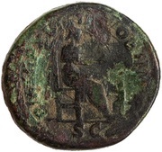 Dupondius - Septimius Severus P M TR P XVIII COS III P P S C; Roma, Rome, 210 reverse image
