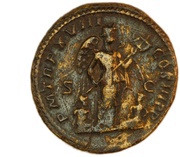 Dupondius - Septimius Severus P M TR P XVIII COS III P P S C; Victory, Rome, 210 reverse image
