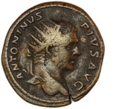 Dupondius - Caracalla PONTIF TR P XIII COS III S C; Virtus obverse image