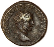 Dupondius - Geta PONTIF TR P II COS II S C obverse image