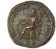 Dupondius - Caracalla FORT RED P M TR P XIIII COS III P P S C; Fortuna, Rome, 211 reverse image