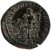 Dupondius - Geta FORT RED TR P III COS II P P S C; Fortuna, Rome, 211 reverse image