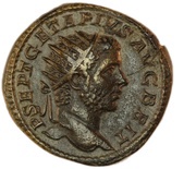 Dupondius - Geta PONTIF TR P III COS II S C obverse image
