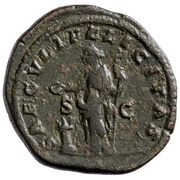 Dupondius - Julia Domna SAECVLI FELICITAS S C; Felicitas, Rome, 211-217 reverse image