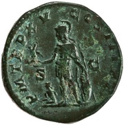 Dupondius - Caracalla P M TR P XV COS IIII P P S C; Mars and Victory, Rome, 212 reverse image