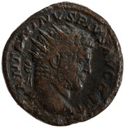 Dupondius - Caracalla P M TR P XVI COS IIII P P S C; Mars obverse image