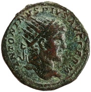Dupondius - Caracalla P M TR P XVII IMP III COS IIII P P S C; Mars and Victory obverse image