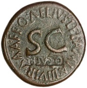 Sestertius Q AELIVS L F LAMIA IIIVIR A A A F F S C, Rome, 18 BC reverse image