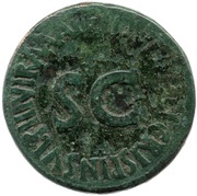 Sestertius T QVINCTI CRISPIN SVLP IIIVIR A A A F F S C, Rome, 18 BC reverse image