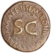 Sestertius TI SEMPRONIVS GRACCVS IIIVIR A A A F F S C, Rome, 17 BC reverse image