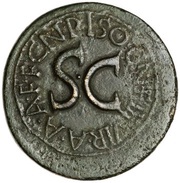 Sestertius CN PISO CN F IIIVIR A A A F F S C, Rome, 15 BC reverse image