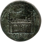 Sestertius - Augustus ROM ET AVG; altar of Gauls, Rome, 15 BC - 10 BC reverse image