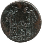Sestertius - Tiberius ROM ET AVG; altar of Gauls, Rome, 8-10 reverse image