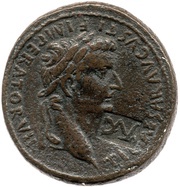 Sestertius - Tiberius ROM ET AVG; altar of Gauls obverse image