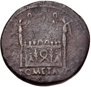 Sestertius - Tiberius ROM ET AVG; altar of Gauls, Rome, 12-14 reverse image