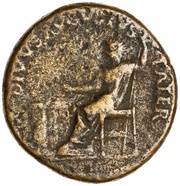 Sestertius - Augustus TI CAESAR DIVI AVG F AVGVST P M TR POT XXIIII obverse image