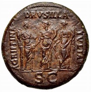 Sestertius - Caligula, Agrippina the Younger, Drusilla, and Julia Livilla AGRIPPINA DRVSILLA IVLIA S C, Rome, 37-38 reverse image