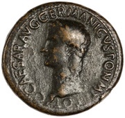 Sestertius - Caligula S P Q R P P OB CIVES SERVATOS obverse image