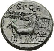 Sestertius - Agrippina the Elder S P Q R MEMORIAE AGRIPPINAE, Rome, 37-41 reverse image