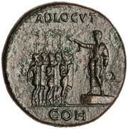 Sestertius - Caligula ADLOCVT COH, Rome, 39-40 reverse image