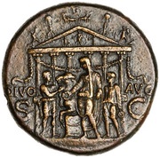 Sestertius - Caligula DIVO AVG S C; Pietas, Rome, 39-40 reverse image