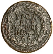 Sestertius - Caligula S P Q R P P OB CIVES SERVATOS, Rome, 39-40 reverse image