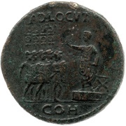 Sestertius - Caligula ADLOCVT COH, Rome, 40-41 reverse image