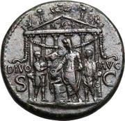 Sestertius - Caligula DIVO AVG S C; Pietas, Rome, 40-41 reverse image