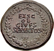 Sestertius - Claudius EX S C OB CIVES SERVATOS, Rome, 41-50 reverse image