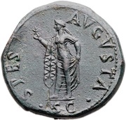 Sestertius - Claudius SPES AVGVSTA S C; Spes, Rome, 41-50 reverse image