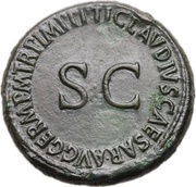 Sestertius - Agrippina the Elder TI CLAVDIVS CAESAR AVG GERM P M TR P IMP P P, Rome, 50-54 reverse image