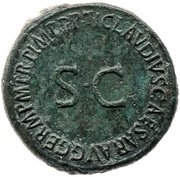 Sestertius - Germanicus TI CLAVDIVS CAESAR AVG GERM P M TR P IMP P P, Rome, 50-54 reverse image