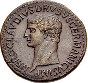 Sestertius - Drusus the Elder and Claudius TI CLAVDIVS CAESAR AVG P M TR P IMP P P S C obverse image