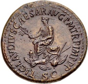 Sestertius - Drusus the Elder and Claudius TI CLAVDIVS CAESAR AVG P M TR P IMP P P S C, Rome, 50-54 reverse image