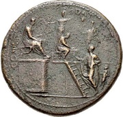 Sestertius - Nero CONG II DAT POP R; Minerva and Liberalitas, Rome, 62-68 reverse image