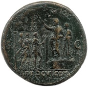 Sestertius - Nero ADLOCVT COH S C, Rome, 62-68 reverse image