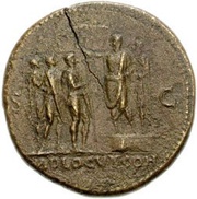 Sestertius - Nero ADLOCVT COH S C, Rome, 62-68 reverse image