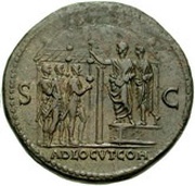 Sestertius - Nero ADLOCVT COH S C, Rome, 62-68 reverse image