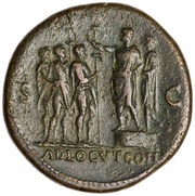 Sestertius - Nero ADLOCVT COH S C, Rome, 62-68 reverse image