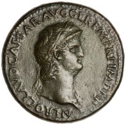 Sestertius - Nero ANNONA AVGVSTI CERES S C; Ceres and Annona obverse image