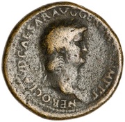 Sestertius - Nero S C; Mars, Pax, and Victory obverse image