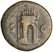 Sestertius - Nero S C; Mars, Pax, and Victory, Rome, 62-68 reverse image