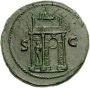 Sestertius - Nero S C; Mars, Pax, and Victory, Rome, 62-68 reverse image