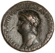 Sestertius - Nero S C; Mars, Pax, and Victory obverse image