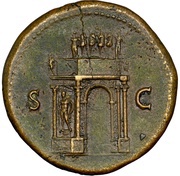 Sestertius - Nero S C; Mars, Pax, and Victory, Rome, 62-68 reverse image
