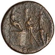 Sestertius - Nero CONG I DAT POP S C; Minerva and Liberalitas, Rome, 62-68 reverse image