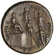Sestertius - Nero CONG I DAT POP S C; Minerva and Liberalitas, Rome, 62-68 reverse image