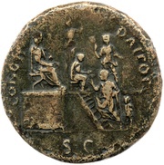 Sestertius - Nero CONG II DAT POP S C; Minerva and Liberalitas, Rome, 62-68 reverse image