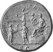 Sestertius - Nero CONG II DAT POP S C; Minerva, Rome, 62-68 reverse image