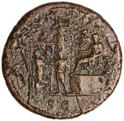 Sestertius - Nero CONG II DAT POP S C; Minerva, Rome, 62-68 reverse image